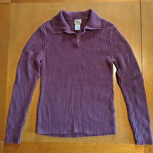 Womens M LL Bean Sweater nice Fall eggplant color